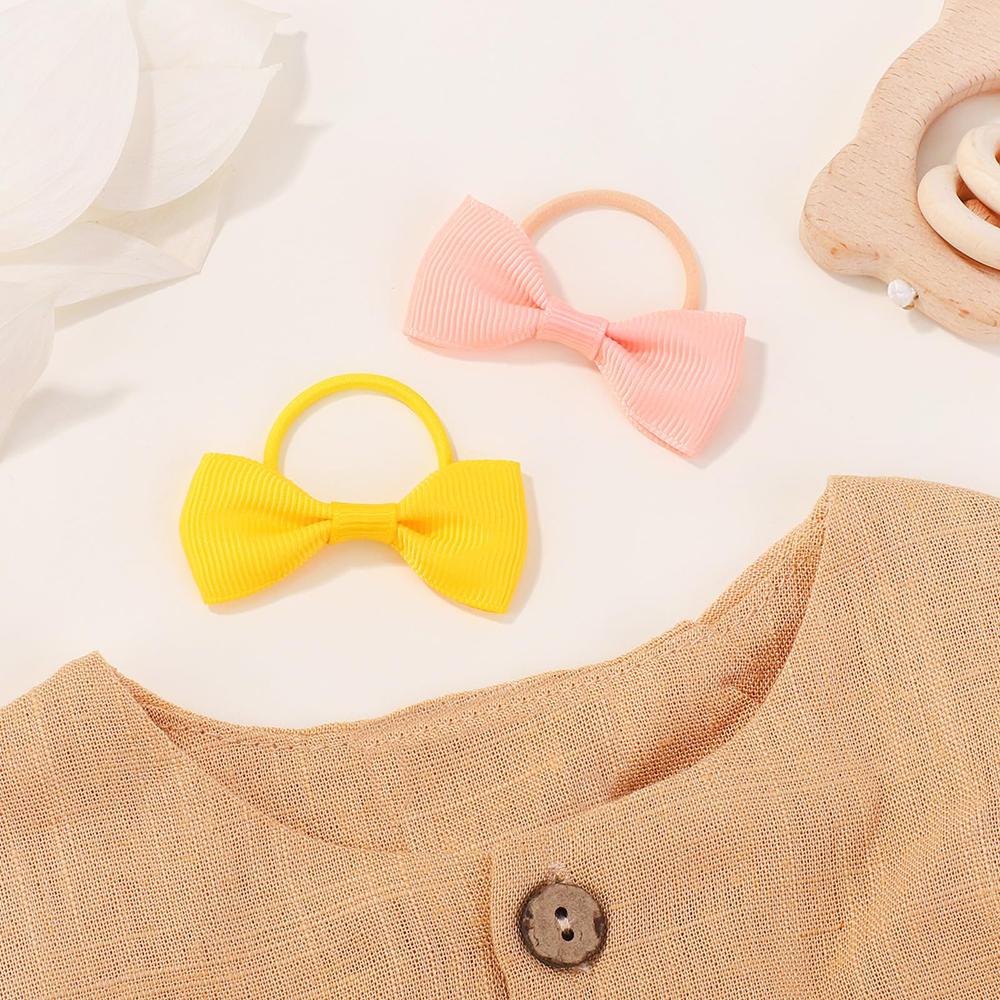 40Pcs 2inch Baby Girls Hair Bows Elastic Ties Grosgrain Ribbon Bow Rubber Band Ponytail Holders Hair Accessories