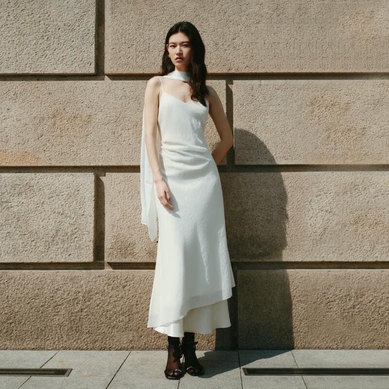 

VEROMODA Cotton-Blend Pleated Waist-Cinched Strappy Dress S