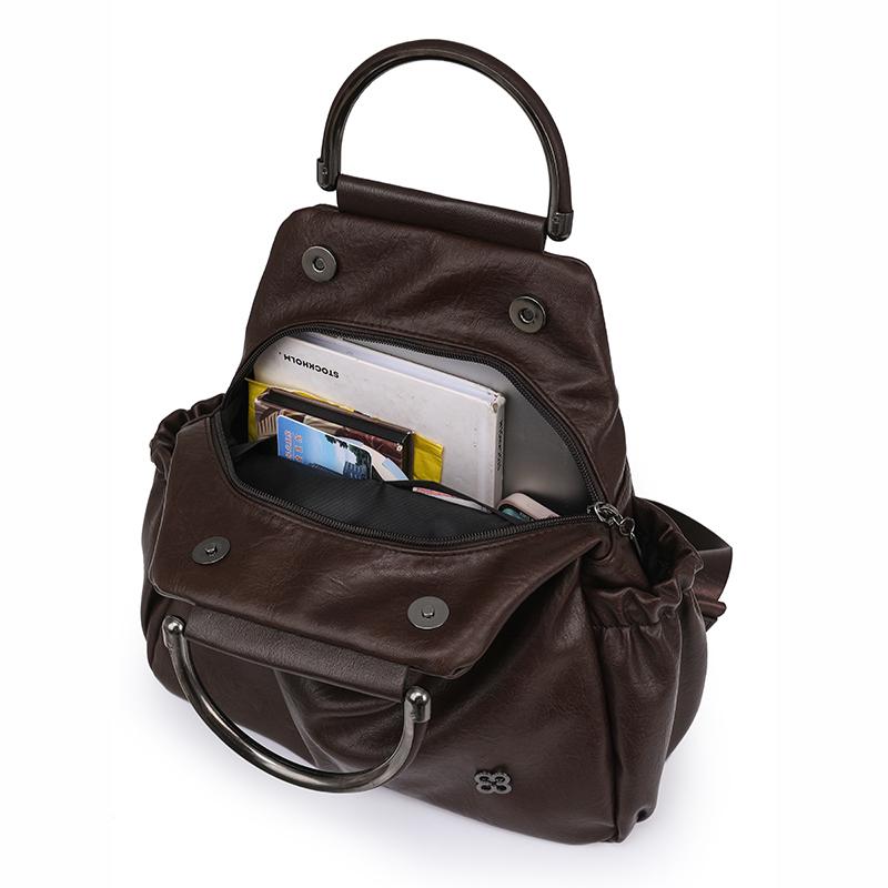 Plissierter Stepprucksack Multifunktionale Handtasche Reise Damen Tasche