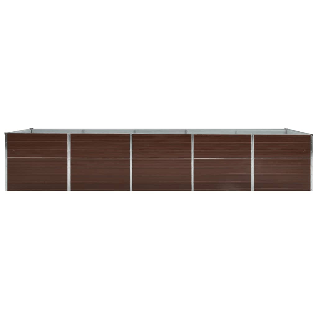 Garden Raised Bed Galvanized Steel 400 * 80 * 77 Cm Brown