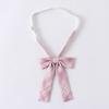 Pink Checkered Pre-Tied Neck Tie Japanese JK Girl Student Uniform Necktie Bowtie