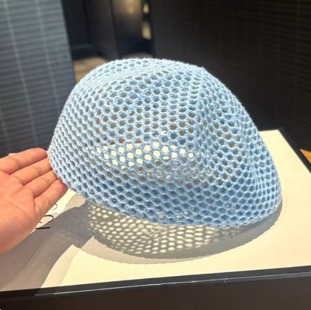 Korean Fashion Hollow out Beret for Children Summer Thin Style Breathable Reverse Front Artist Cap