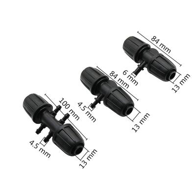 5 Stuks Tuinirrigatie 16mm Slang naar 4/7mm Slang Interface Vergrendelbare Connectoren T-stuk 4-weg Connector Pijpverbindingsadapters