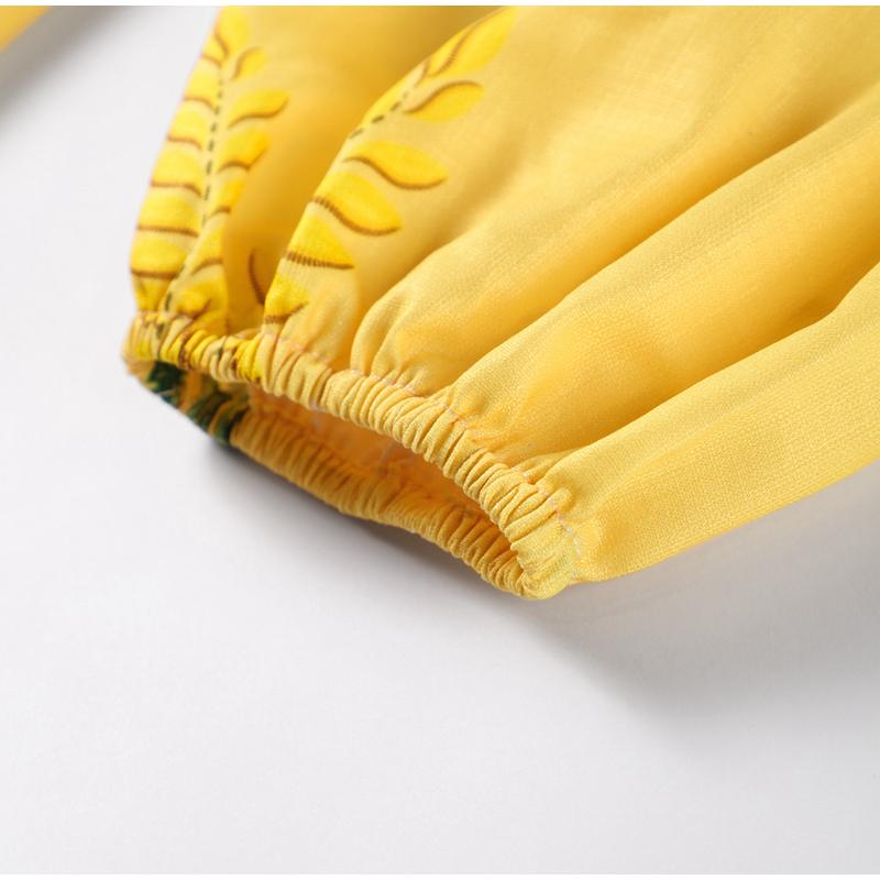 Print Linen Dress Plus Size Women Elegant Loose Lace Up V Neck Vintage Oil Painting Dress Summer Long Sleeves New Fashion High Waist Pastoral Style