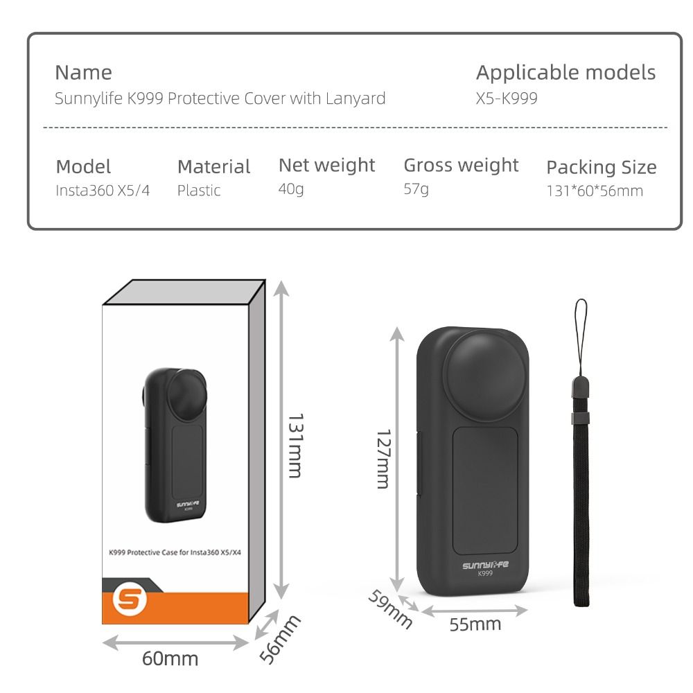 With Rope Lens Screen Protector Case Cover for Insta360 X5/X4 Action Camera Accessories