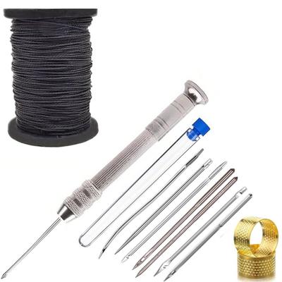 Ensemble d'Alènes à Coudre en Cuir Multifonctionnel Kit d'Outils Professionnel pour Bricolage, Artisanat et Réparation de Chaussures Crochet Droit Remplaçable