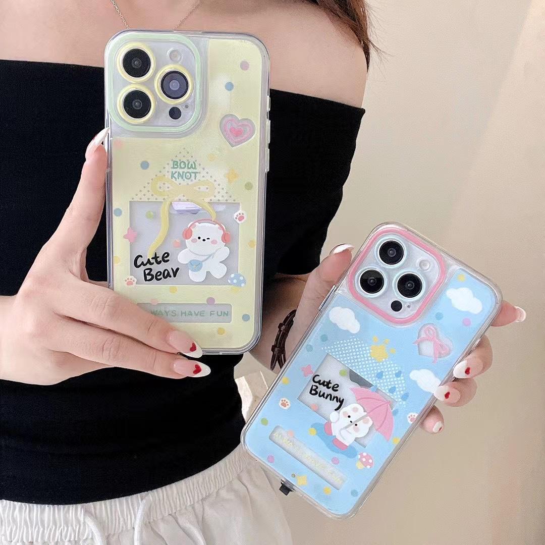 

Bear & Rabbit Luminous Anti-drop Case with Headphone Holder for iPhone 17 Pro Max & Apple 16/15 iPhone 16 Pro