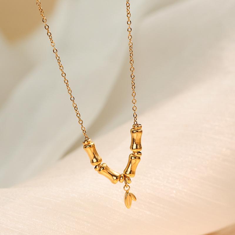 Chinesischer Stil Bambus Anhänger Schlüsselbein Kette - Einzigartiges, Langlebiges Design