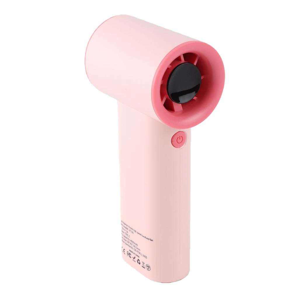 Portable Handheld Fan High Speed Stepless Digital Display USB Rechargeable Quiet Small Fan for Travel Camping