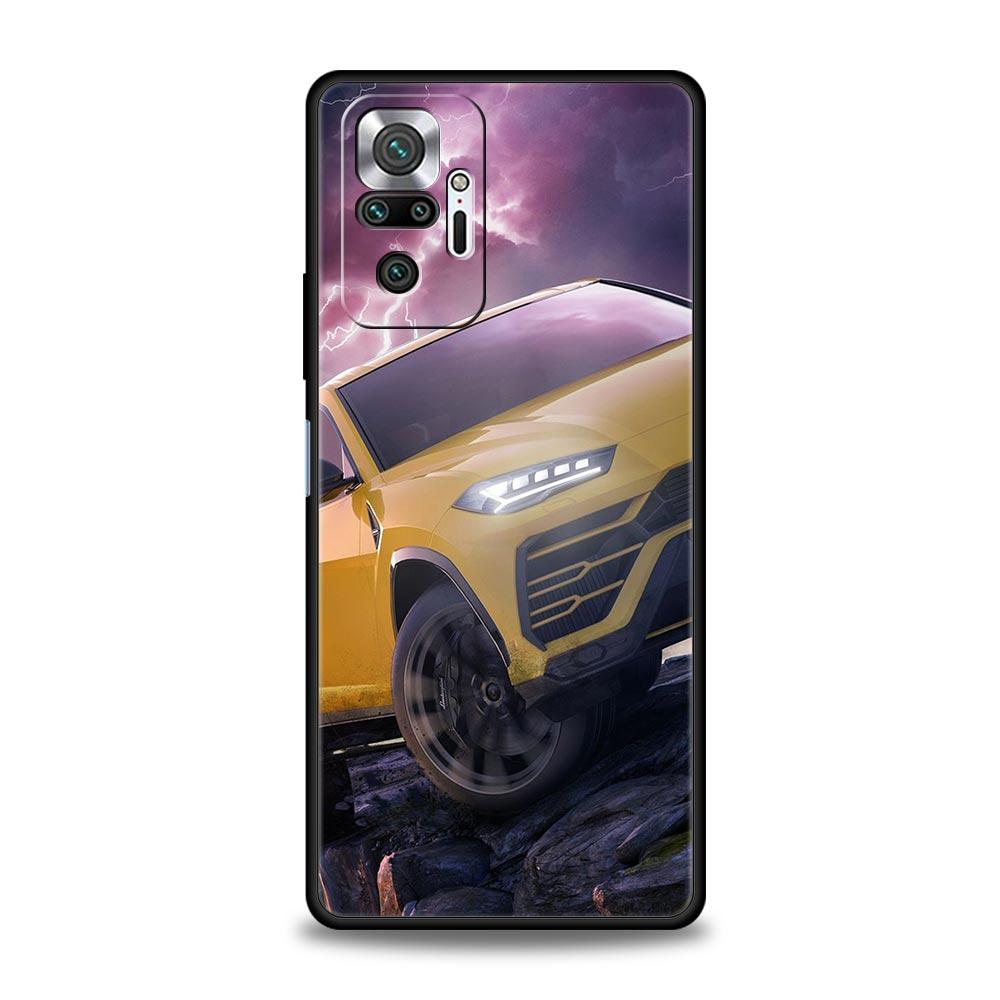 New Sports Car Shape Phone Case For Xiaomi Redmi Note 14 13 5G 10 11 12 Pro Plus 4G 14C 13C 12C 10C Black Cover