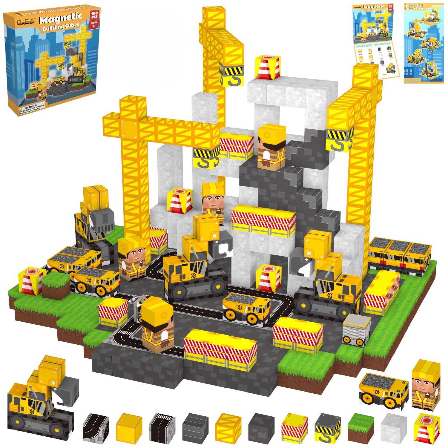 High-Quality Magnetic High-Quality Cubes Urban area High-Quality Construction High-Quality Engineering Transport vehicle High-Quality Crane