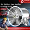 304 Stainless Steel High-Temp Resistant 220V/380V Waterproof Anti-Corrosion Industrial Axial Ventilation Fan