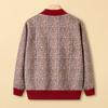 Autumn new elderly knitted sweater female mother cardigan old woman striped top grandma coat