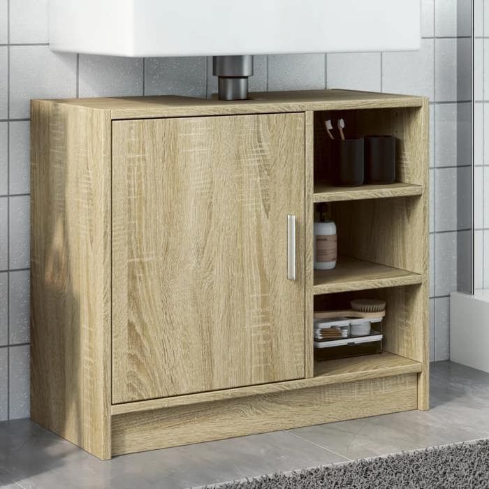VidaXL Sink Cabinet Sonoma Oak 63x29x55 Cm Engineered Wood, Bathroom Cabinet, Storage Cabinet Room 848131