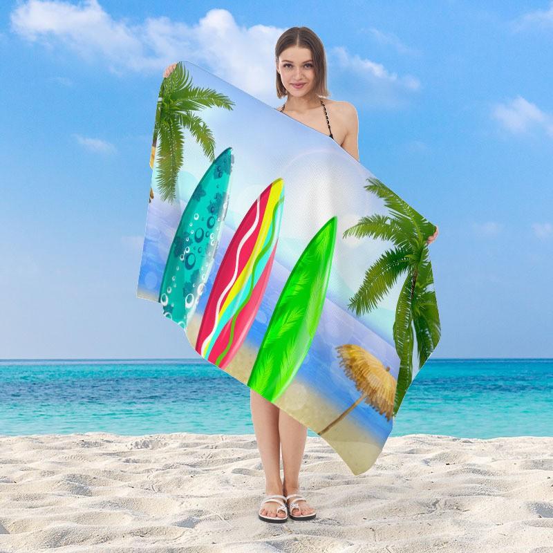 Quick Dry Microfiber Beach Towel Adults UV Protection Sandproof Highly Absorbent Bath Pool Ocean Travel Outdoor Use