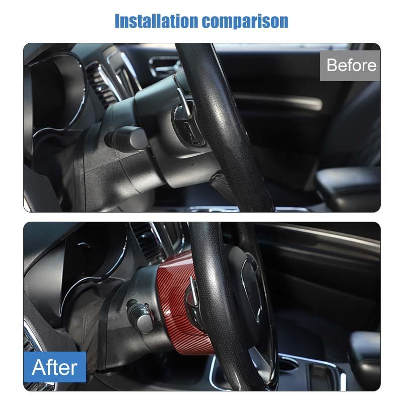 ABS Steering Wheel Base Upper Decoration Protective Cover Sticker Fit For Dodge Charger For Challenger For Durango For 300C Interior Accessories