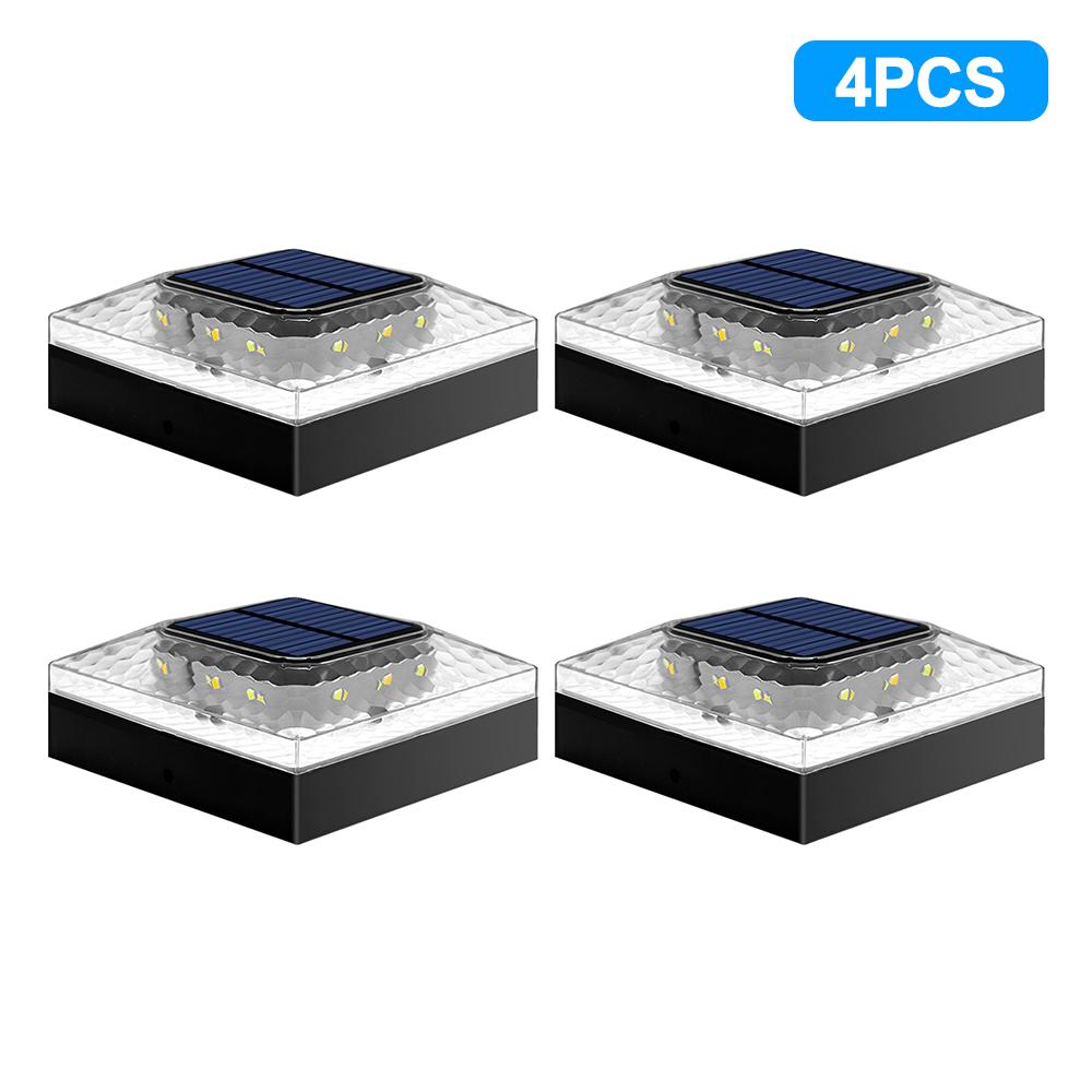4x4 Post Cap Solar Lights 3 Colors Fence Light Solar Powered RGB Solar Post Cap Lights Waterproof For Wood Vinyl Posts Decor