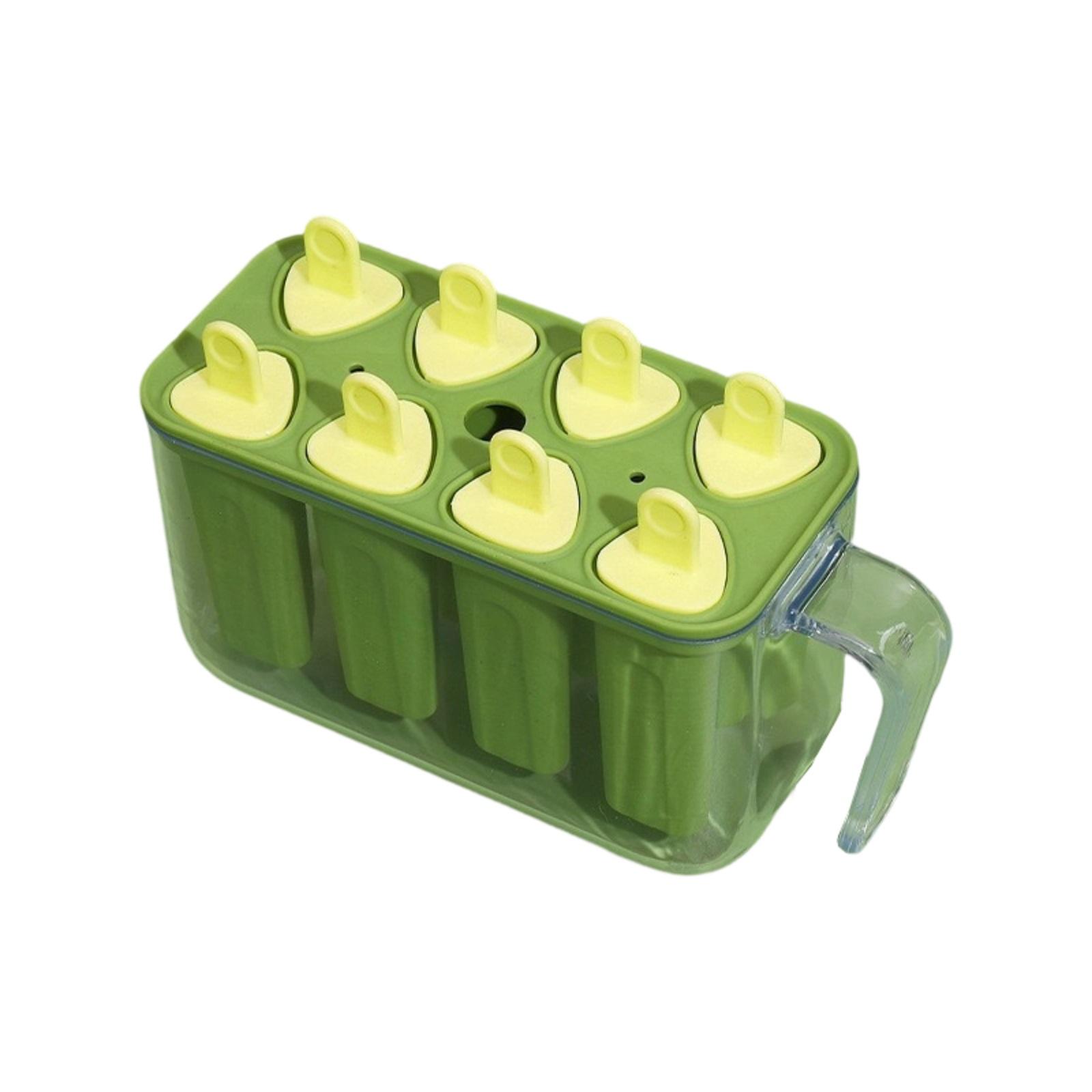 Large Capacity Silicone Popsicle Mold - Home DIY Popsicle And Cheese Stick Maker, Suitable For Yogurt, Juice And Homemade Desserts зелёный