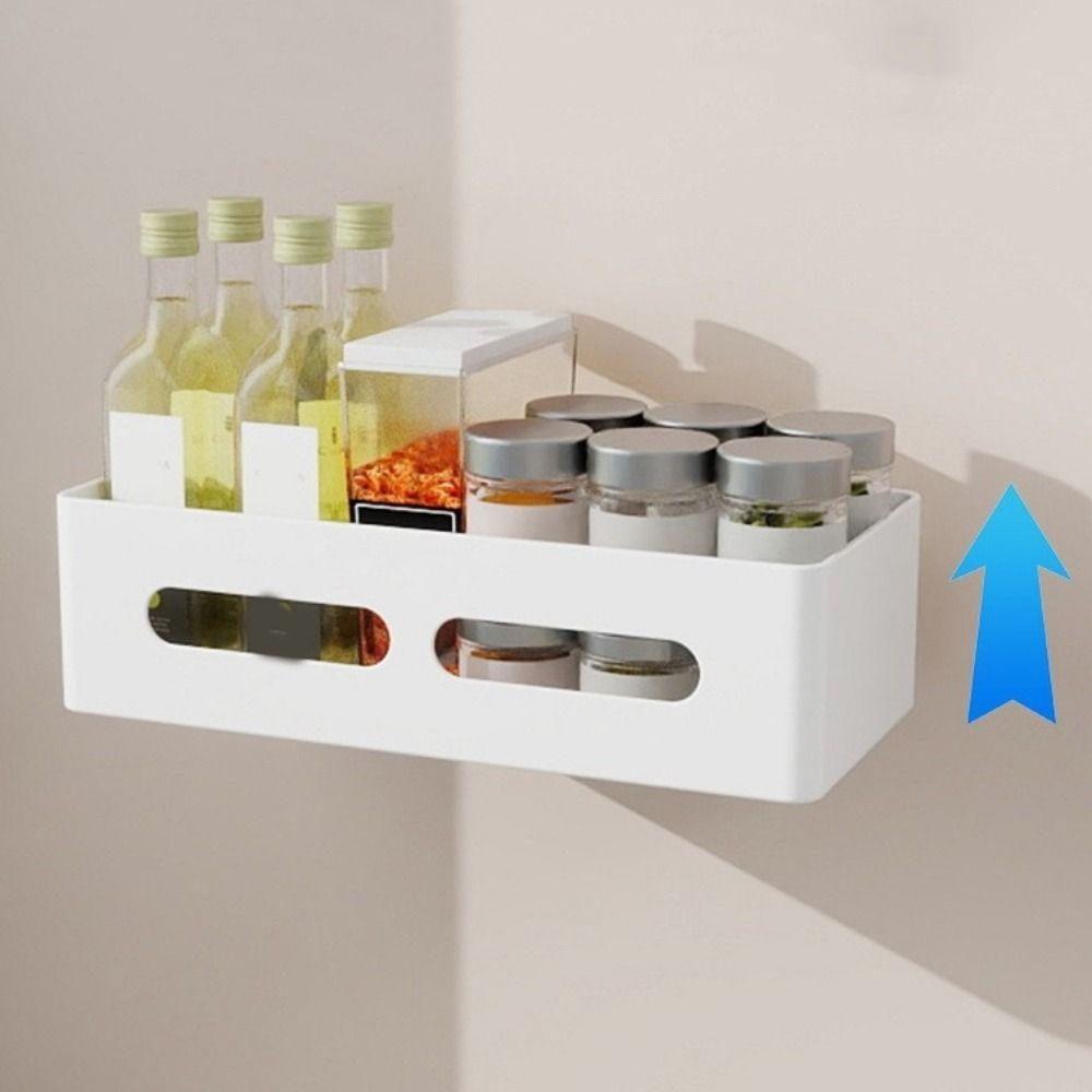 Carbon Steel Refrigerator Magnetic Shelf Punch Free Kitchen Storage Shelves Kitchen