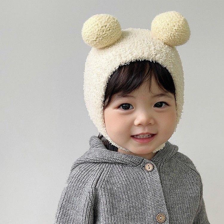 Autumn and winter cute piggy warm men and women children plush hat go out windproof hat baby ear hat baby hat