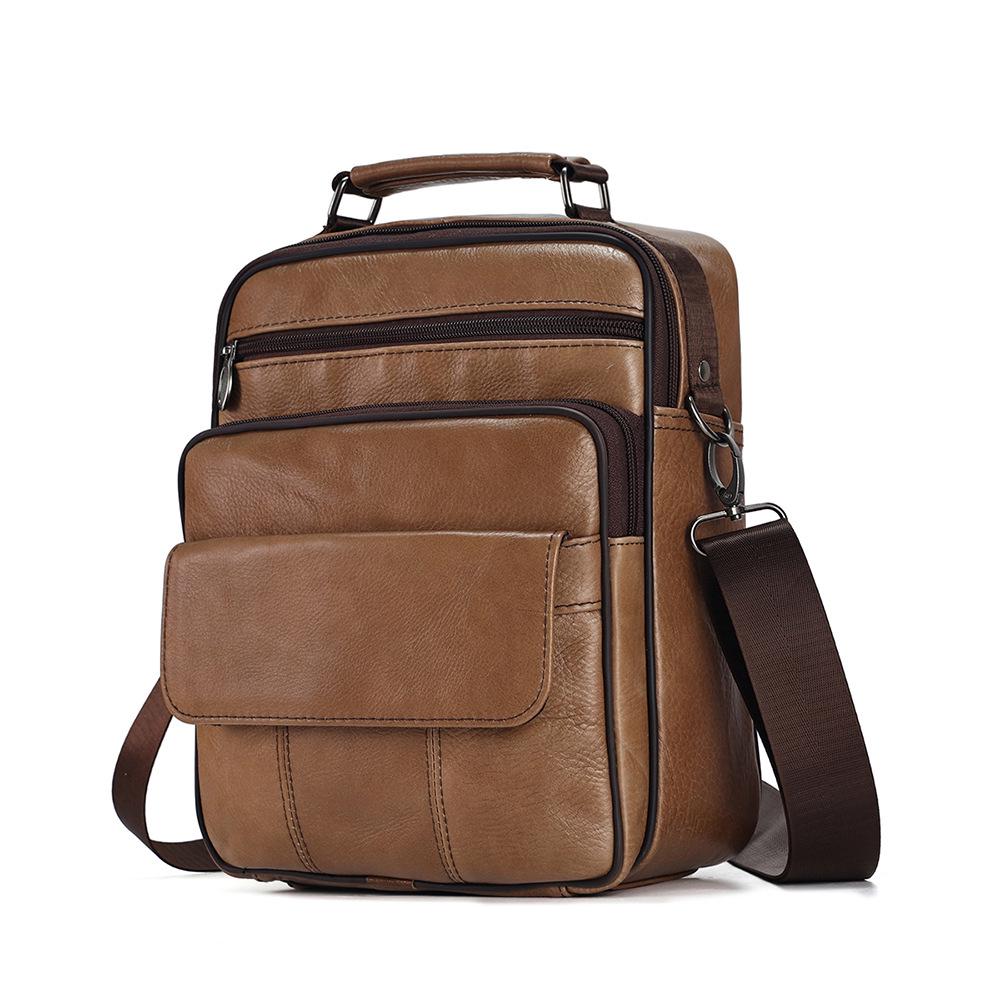 Herren Echtleder Vertikale Umhängetasche - Multifunktionale High-End Schultertasche für den lässigen Pendelverkehr