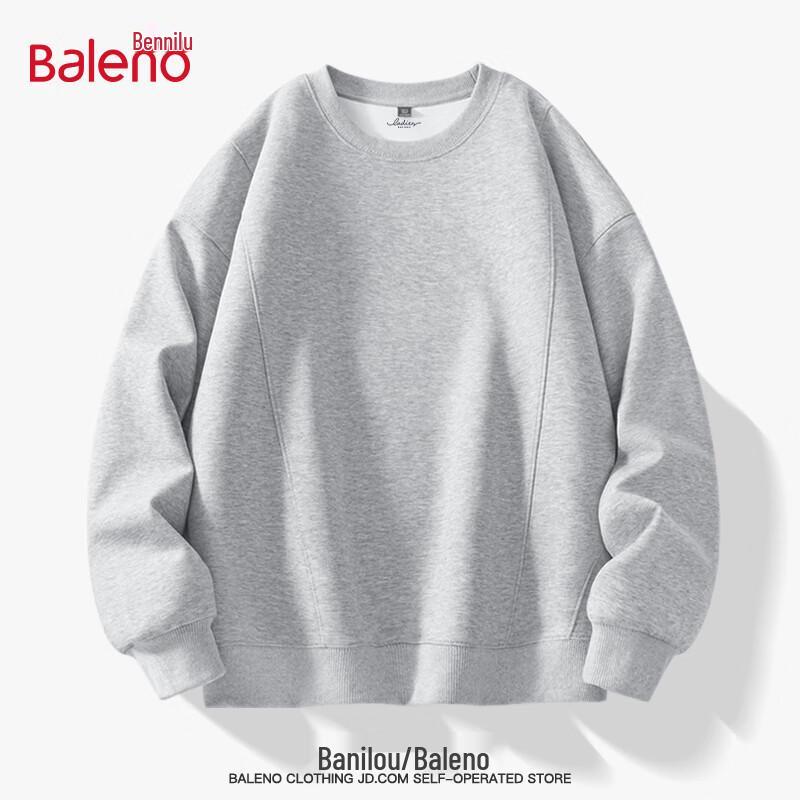 Baleno Men's 2025 Spring/Autumn Loose Fit Solid Crew Neck Sweatshirt