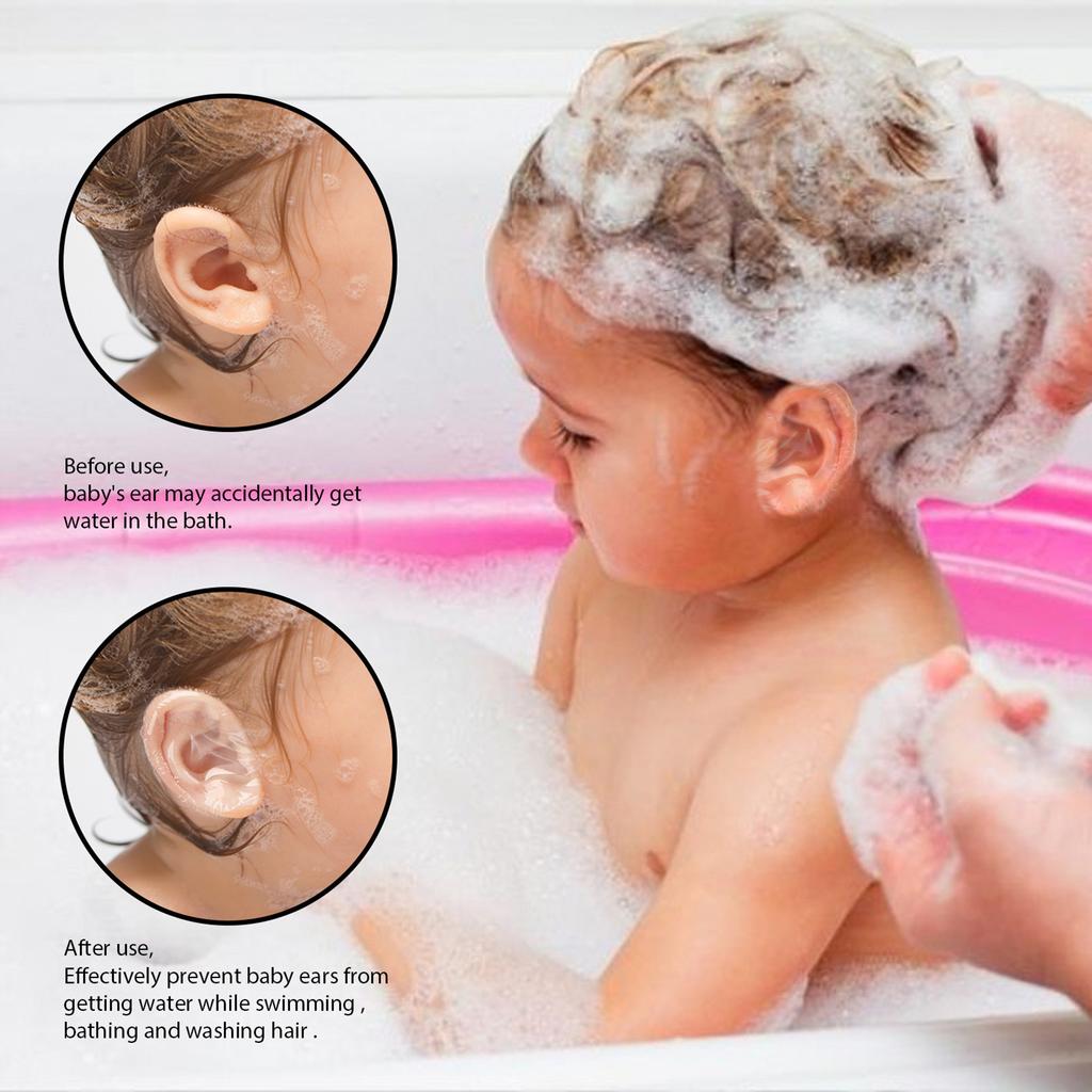 30 PEZZI Cerotti per Orecchie da Bambino Morbidi Comodi Usa e Getta Copri Orecchie per Nuoto Bagno Realizzati in Pellicola PU Traspirante