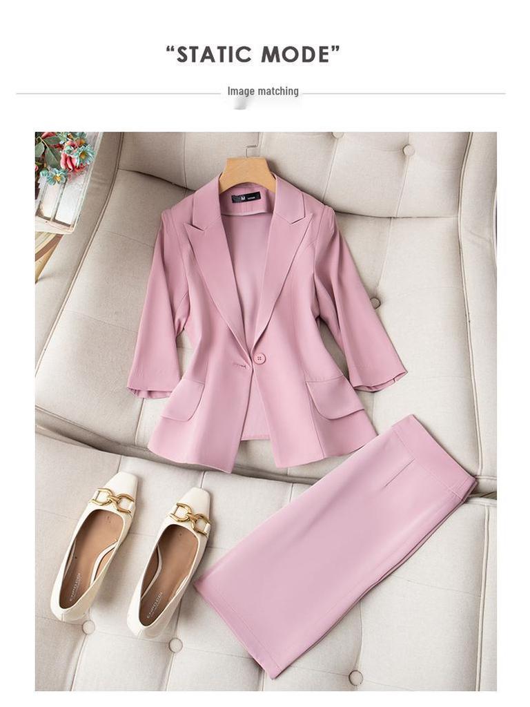Women's Professional Short Sleeve Blazer & Skirt Suit - Spring/Summer Collection