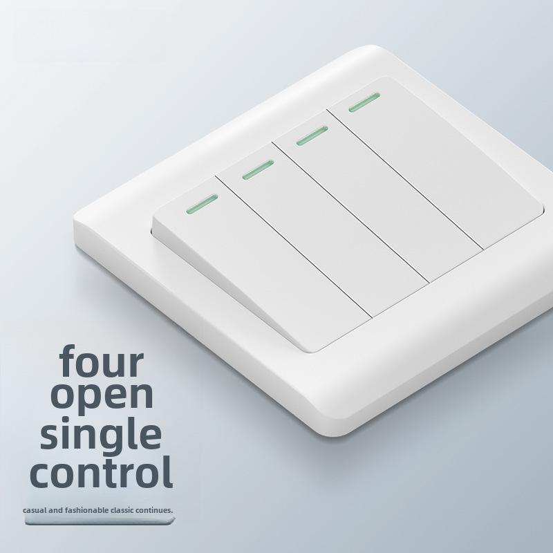 Panou priză comutator simplu/dublu ascuns tip 86 cu comutator electric intermediar și priză cu cinci găuri