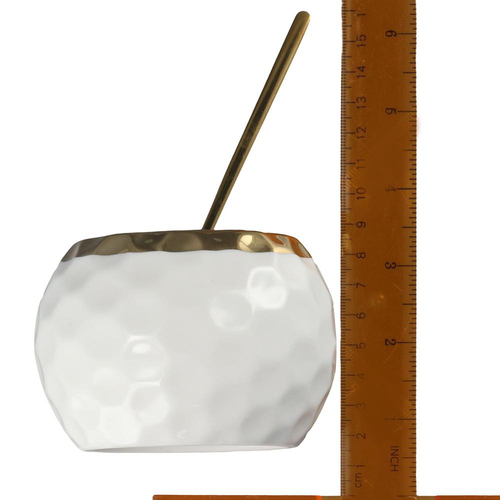 Ceramic Seasoning Jar 3.95*3.75 Inch Salt Container Easy To Clean Porcelain Salt Bowl Coffee Bar