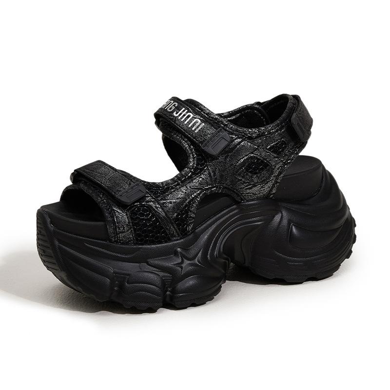 

Platform sandals women s 2025 summer new lightweight muffin bottom sports and leisure shoes, versatile and heightening beach shoes 39 чёрный