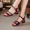 New Coarse Heel Women's Sandals Mid Heel Summer Anti Slip High Heel Sandals