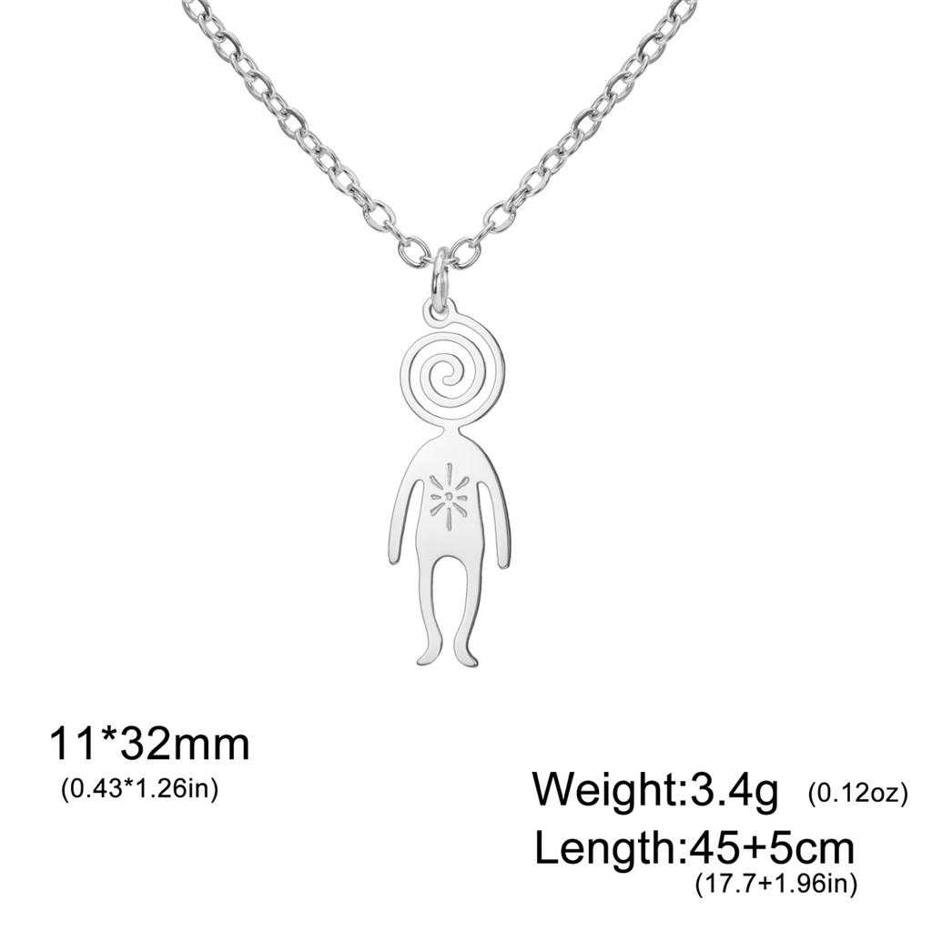  Spiral Moon Star Planet People Necklace for Children Fashion Fun Space Enthusiasts Pendant Necklaces Party Jewelry Gifts