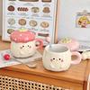 Creative Strawberry Mug Cartoon Cute Ceramic Cup High Value Ceramic Water Cup With Lid With Hand Gift