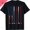 Golf Clubs American Flag Tshirt Streetwear Breathable And Comfortable Cotton Unisexs Tshirts Camiseta Hombre