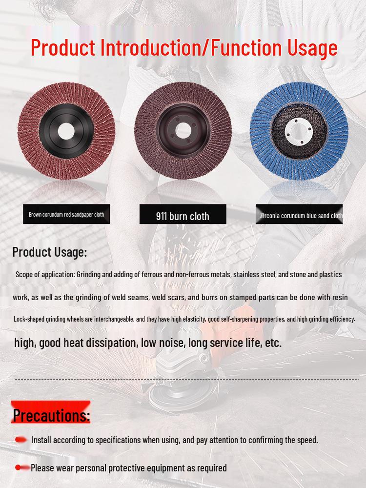 125 Mesh Angle Grinder Flap Disc, 150 Flap Wheel, 180 Stainless Steel Polishing Disc