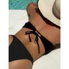 Women Color Block Strapless Backless Sexy Two Piece Bikini Swimsuit