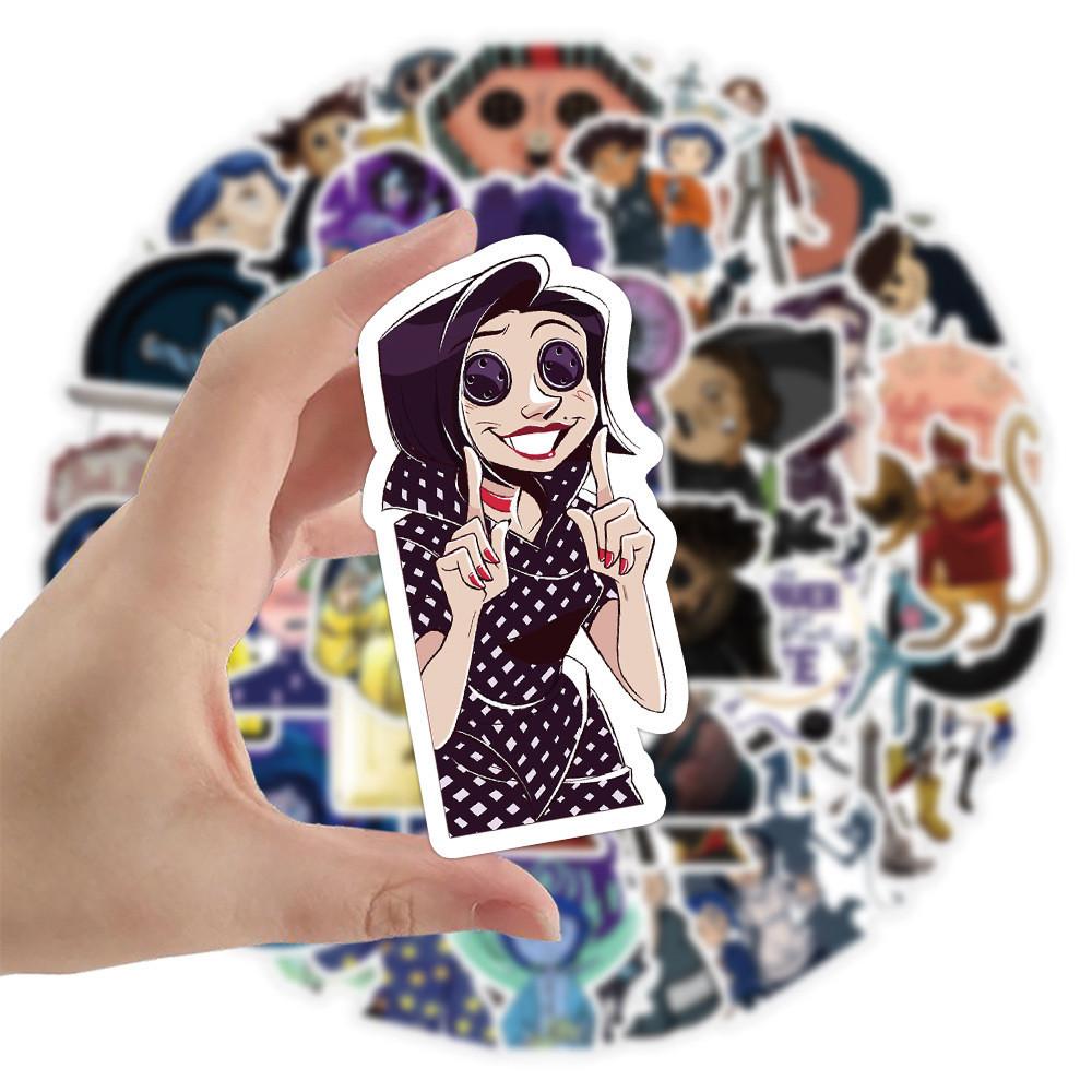 50pcs Coraline Cartoon Stickers Graffiti Decal Phone Suitcase Decoration Cup