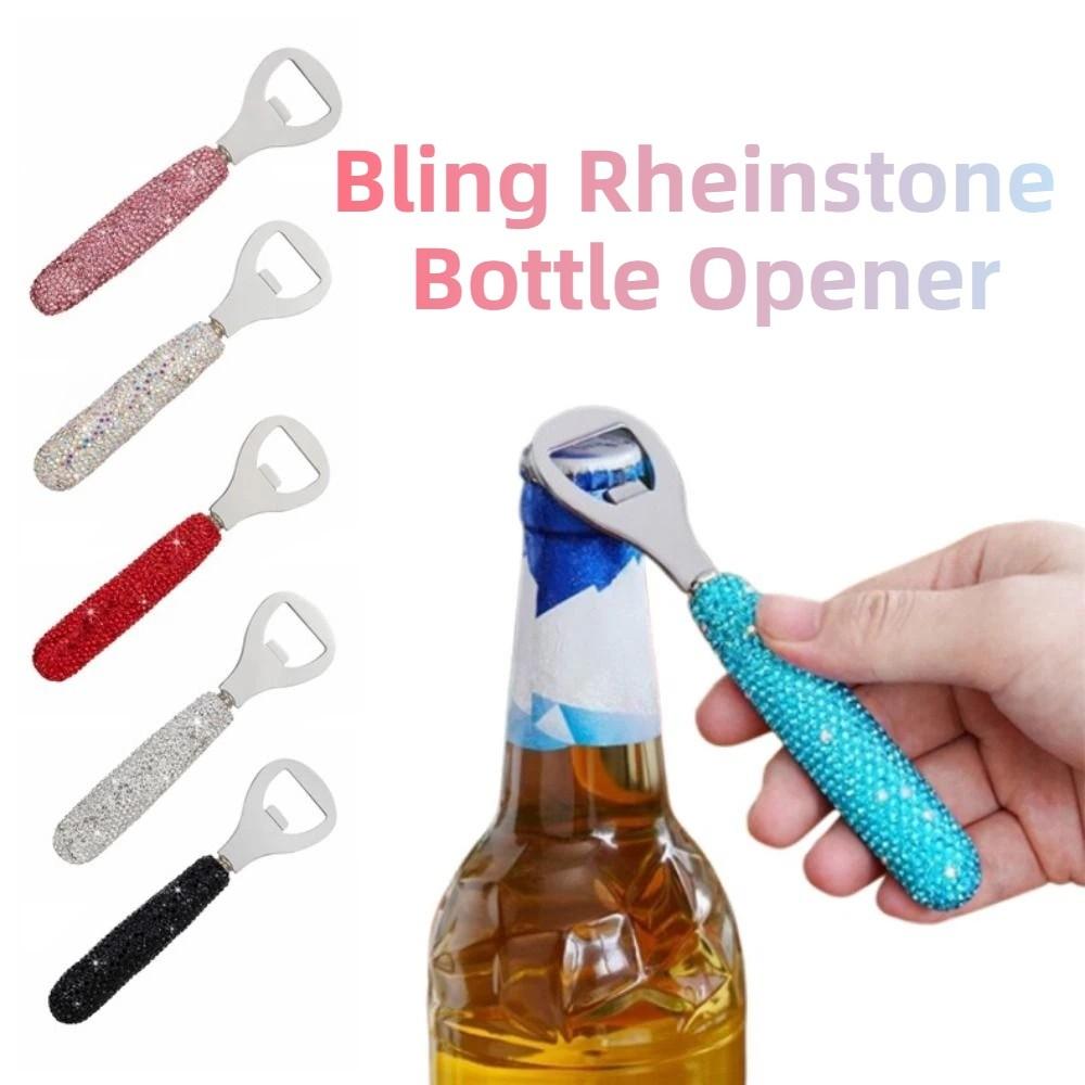 Luxusní Kreativní Bling Otevírák na Pivo Rukojeť s Kamínky Manuální Otevírák na Láhve Šetřící Práci Dekorativní Otevírák Víček Barové Nástroje