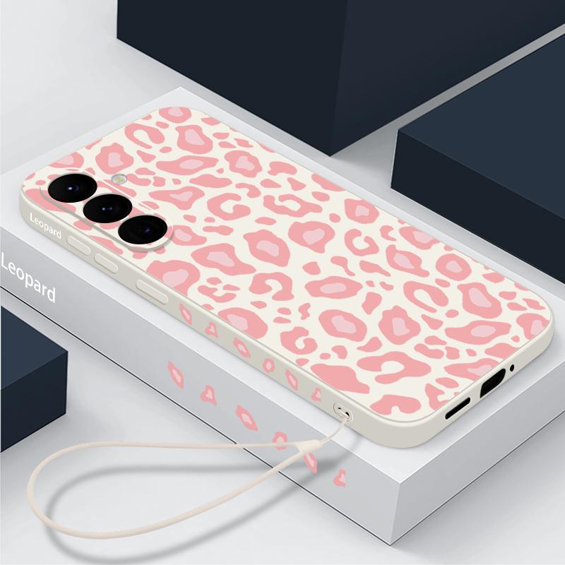 Luxury Leopard Print Lanyard Case For Samsung Galaxy A55 A54 A35 5G A25 A15 A16 S25 A14 A34 A52 A53 S20 S21 FE S22 S23 S24 Ultra