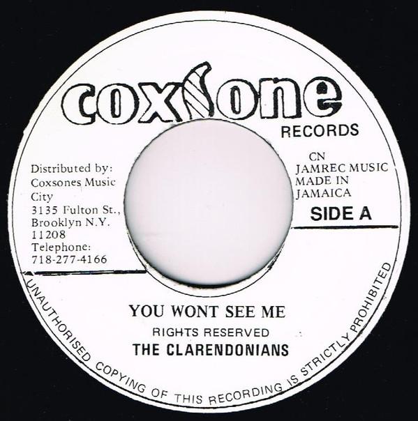 7inch Record CLARENDONIANS / HUGH BLACK - You Wont See Me / Long Liver Man NONE Coxsone Records US Reggae, Ska & Dub Used