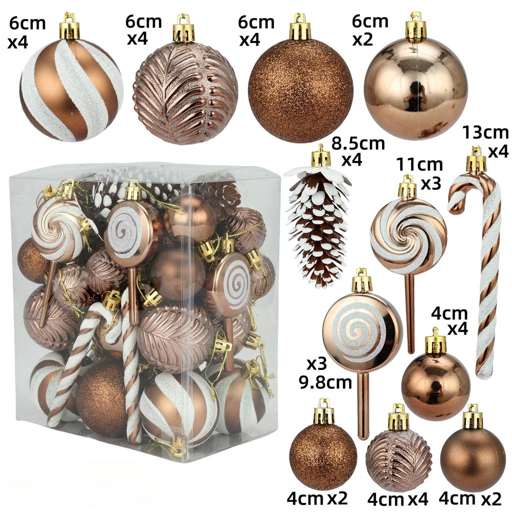 29/36/40pcs Christmas Ball Silver Red Christmas Tree Hanging Pendants Printed Special-shaped Gold Christmas Spheres  New