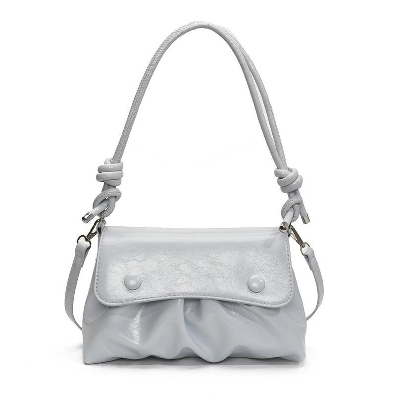 Summer small bag women's bag 2025 new trendy fashion pleated shoulder bag niche design commuter messenger bag