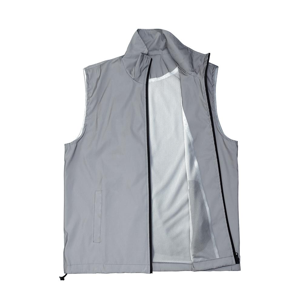 

Night Reflective Vest Men s Outdoor High Visibility Safety Clothes Casual Jogging Cycling Spring Summer Thin Sleeveless Jacket EUR S (60-70KG) сірий колір
