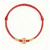 Pure Gold 999 Zodiac Red String Bracelet with Luck Beads for Baby's Full Moon or New Year