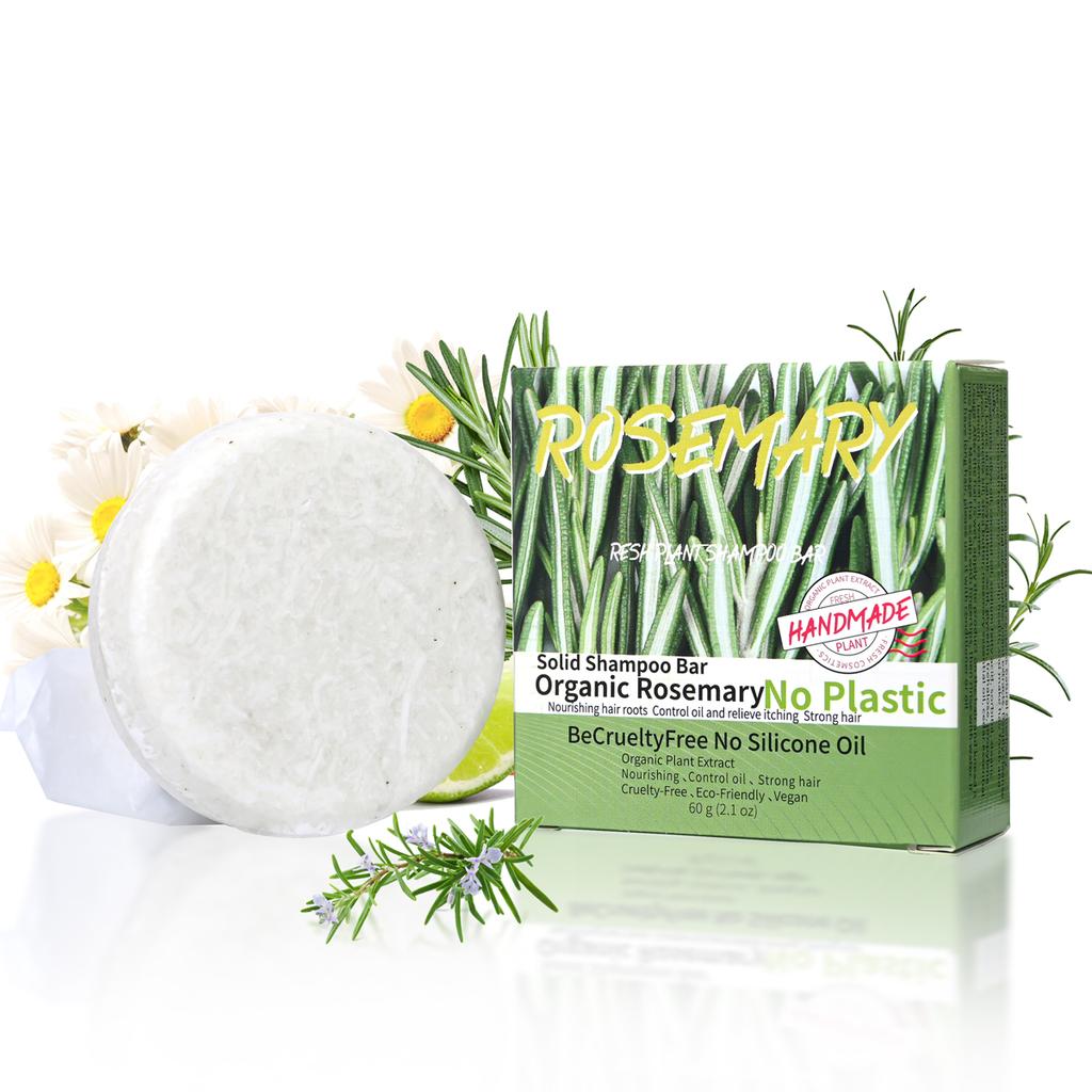 60g Natural Fragrance Rosemary Shampoo Soap, Handmade Soap Oil Control and Dandruff Removal Soap for Both Men and Women