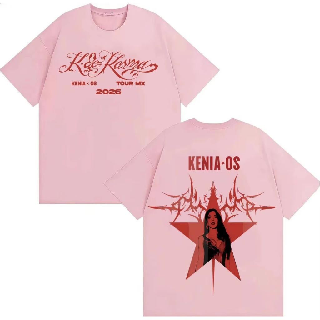 Singer Kenia Os 2026 New Album Merch Tshrits Men Women Hip Hop Tee Fans Casual Fashion Comfort Gothic Clothes Streetwear