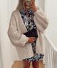 2025 Women's Oversized Knit Cardigan with Long Lantern Sleeves