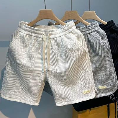 Shorts Larges d'Été pour Homme Mélange de Coton Multi-poches Taille Élastique Couleur Unie Cool Tendance Plage Décontracté Ample Shorts Pantalon de Sport