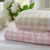 Bed Sheets Plaid Soft Washable Comfortable Adults Students Bedding Bedspread Protective Non-fade King Queen Size Cover Household